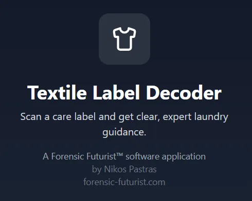 Preview screenshot of the Textile Label Decoder